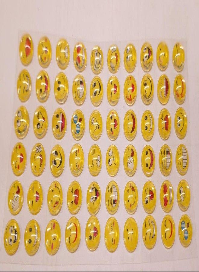 Brikshi 3D Crystal Stone Smiley Emoji face Expression self Adhesive Stickers (Pack of 2)||G606 - Image 4
